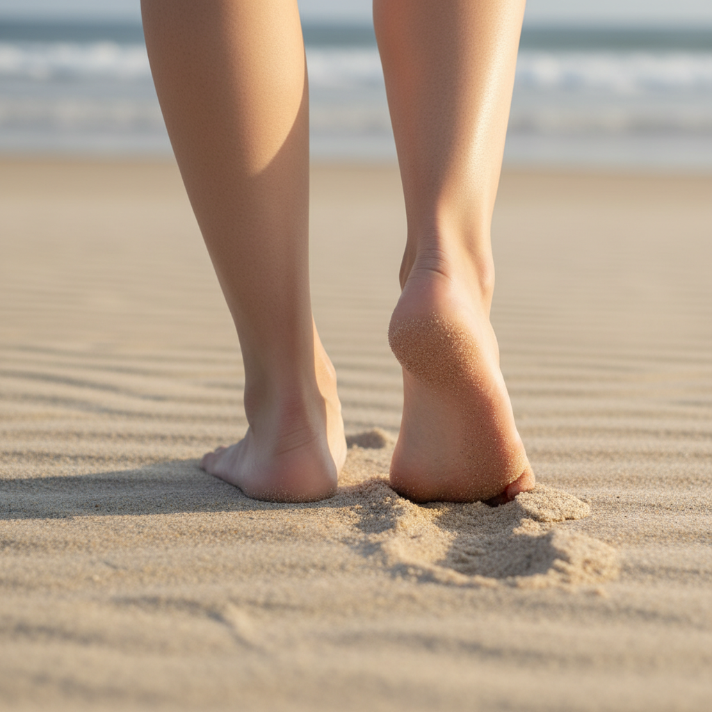 Sağlıklı ve bakımlı ayaklar, nasır önleme konseptini simgeliyor.